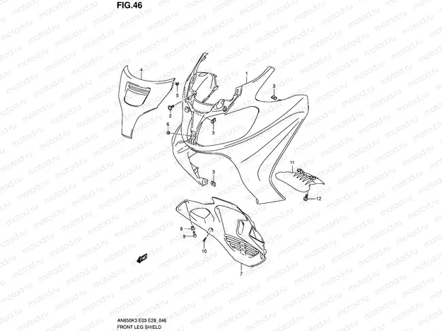 46 - FRONT LEG SHIELD (AN650K3/K4/K5)