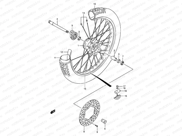 46 - FRONT WHEEL (MODEL K1/K2/K3/K4)