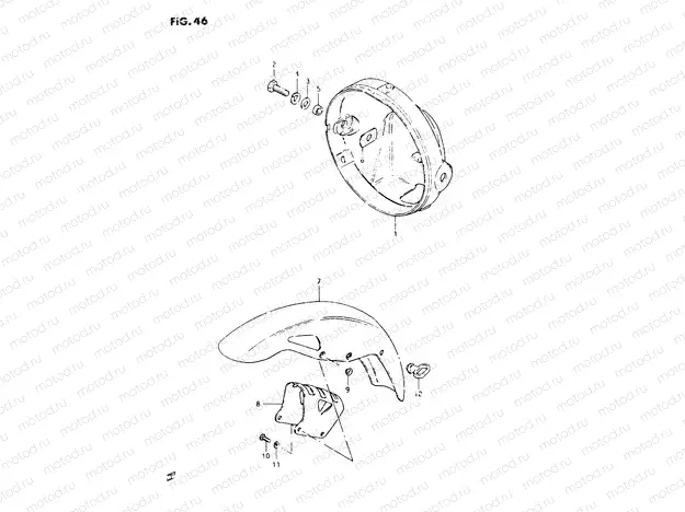 46 - HEADLAMP HOUSING - FRONT FENDER
