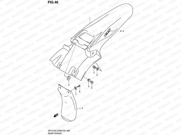 46 - REAR FENDER (DR-Z125L3 E33)
