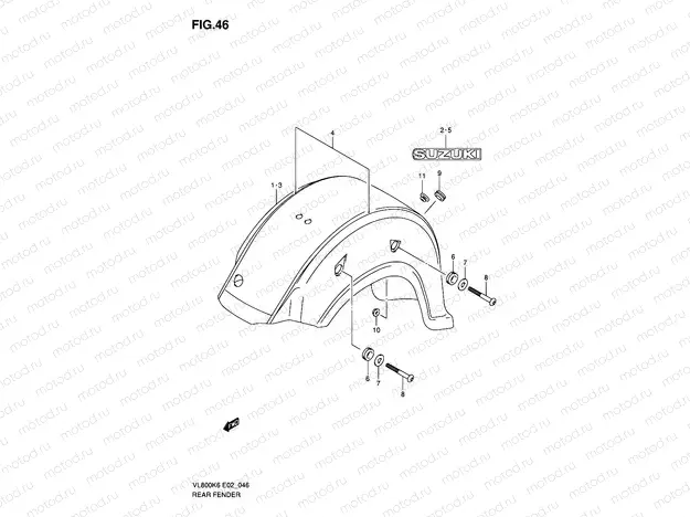 46 - REAR FENDER (MODEL K6/K7)