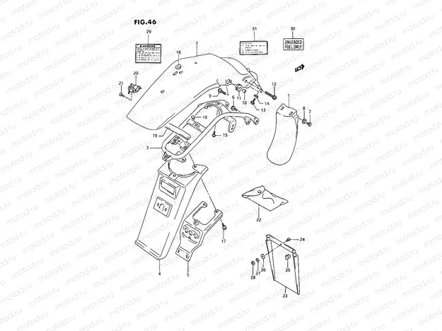 46 - REAR FENDER (MODEL L/M/N/P)