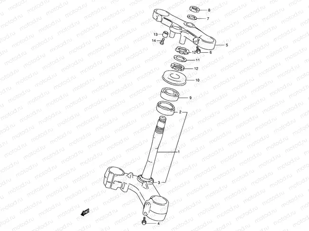46 - STEERING STEM (MODEL V)