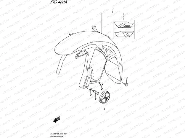 460A - FRONT FENDER (DL1000AL8 E21) (FOR YU1)