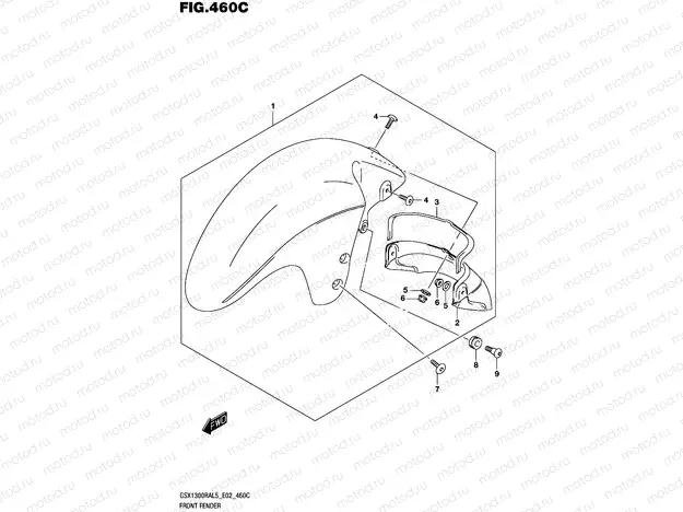 460C - FRONT FENDER (GSX1300RAUFL5 E19)