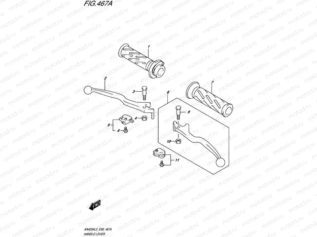 467A - HANDLE LEVER (AN400AL5 E99)