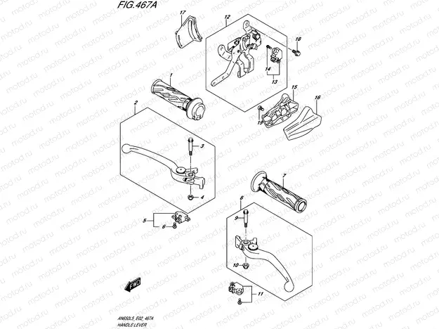 467A - HANDLE LEVER (AN650L5 E19)