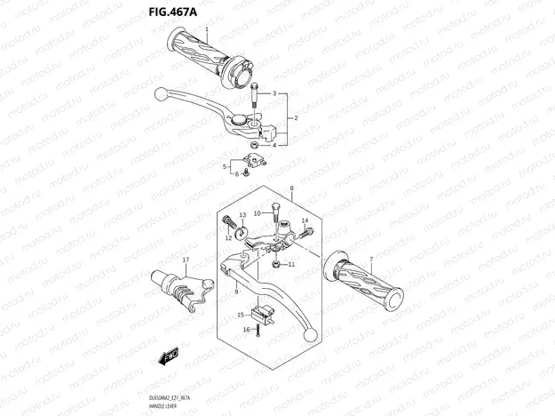 467A - HANDLE LEVER (DL650AM2 E21)