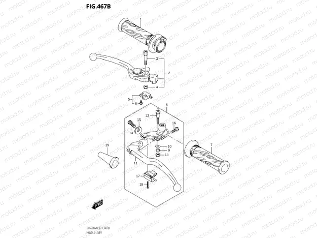 467B - HANDLE LEVER (DL650XA,DL650XAUE)