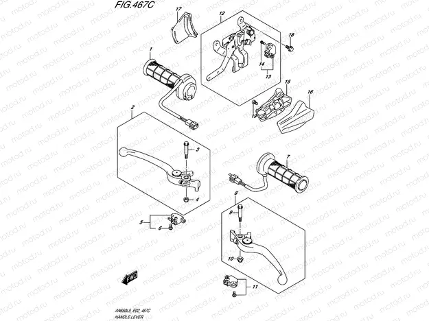 467C - HANDLE LEVER (AN650ZL5 E19)