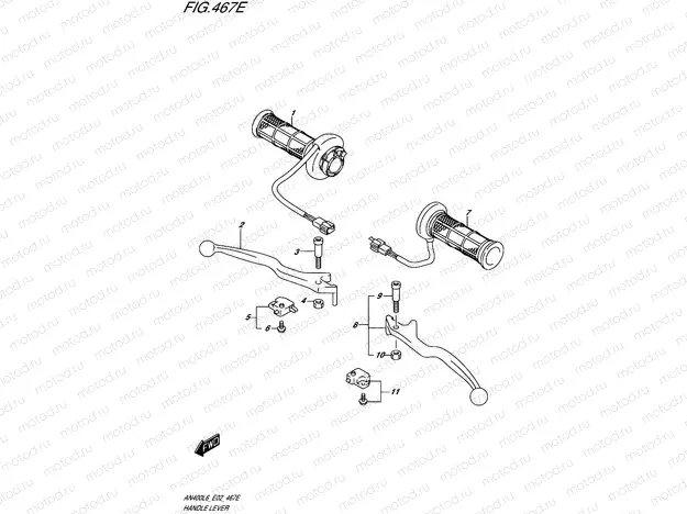 467E - HANDLE LEVER (AN400ZAL6 E19)