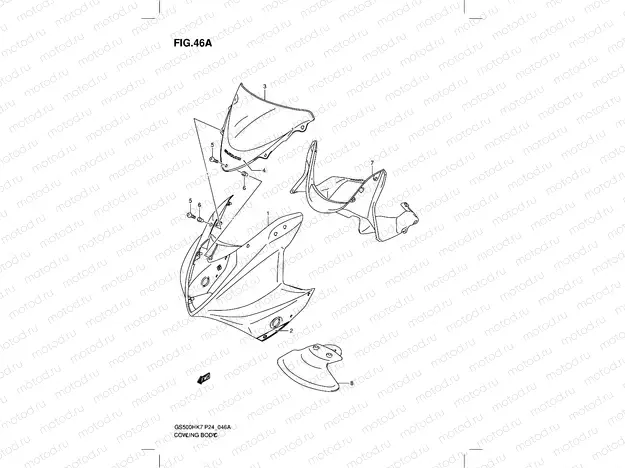 46A - COWLING BODY (GS500FHK8)