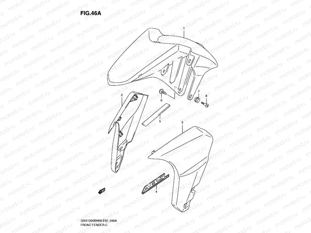 46A - FRONT FENDER (WITHOUT ABS,MODEL K8/K9)