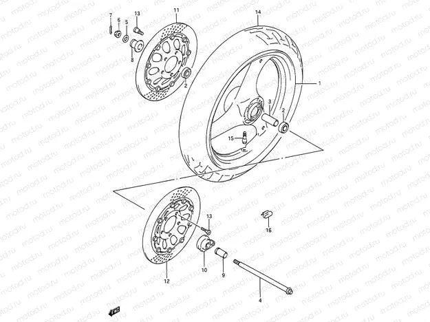 46A - FRONT WHEEL (MODEL K/L/M/N/P/R/S/T)