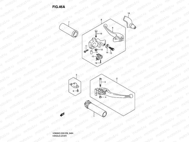 46A - HANDLE LEVER (MODEL K7/K8/K9)