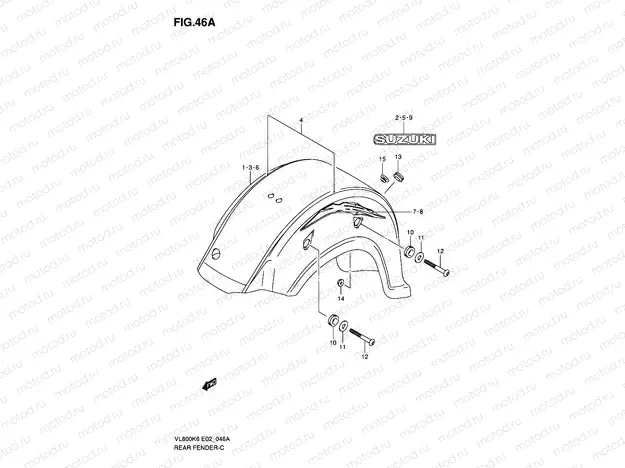 46A - REAR FENDER (MODEL K8)