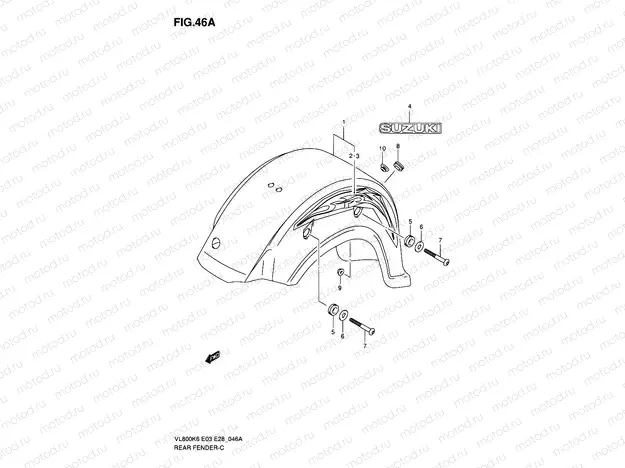 46A - REAR FENDER (VL800CK7)