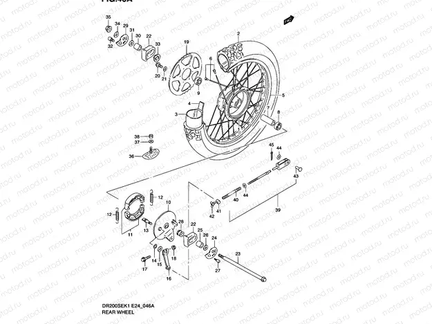 46A - REAR WHEEL (MODEL K2/K3/K4/K5 E06,E24)