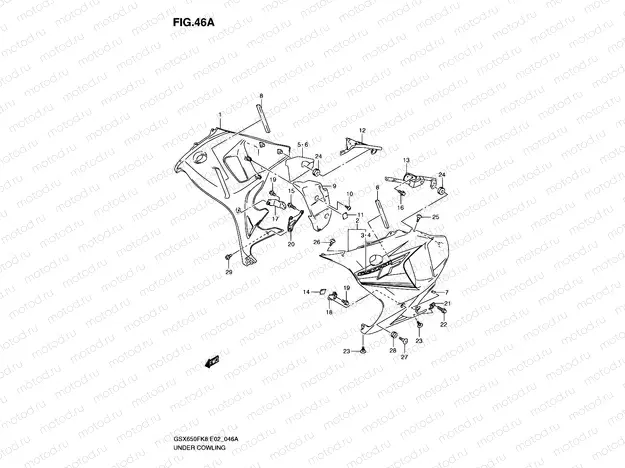 46A - UNDER COWLING (MODEL K9)