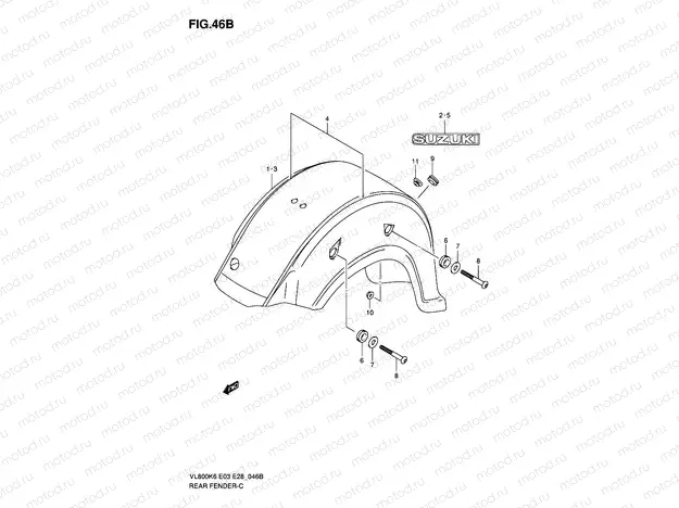 46B - REAR FENDER (VL800K8)
