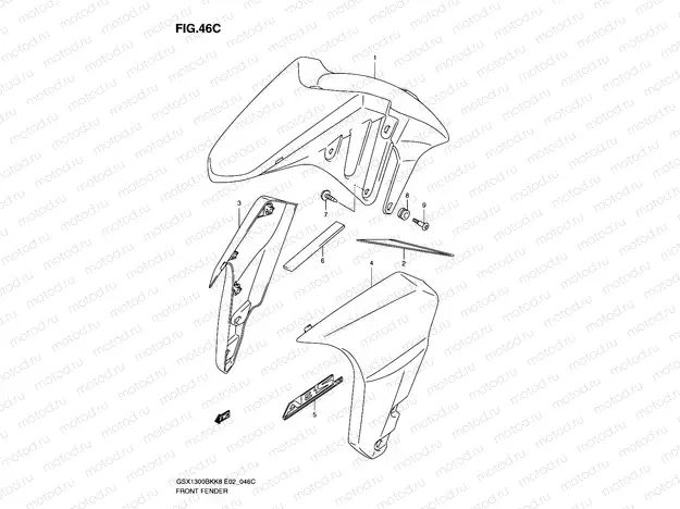46C - FRONT FENDER (WITHOUT ABS,MODEL L0)