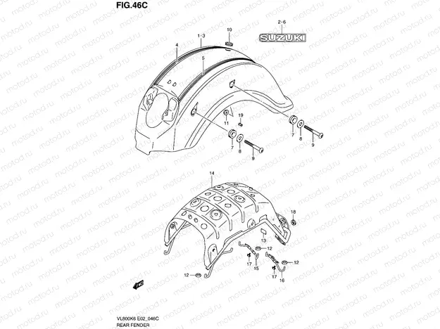46C - REAR FENDER (MODEL L0)