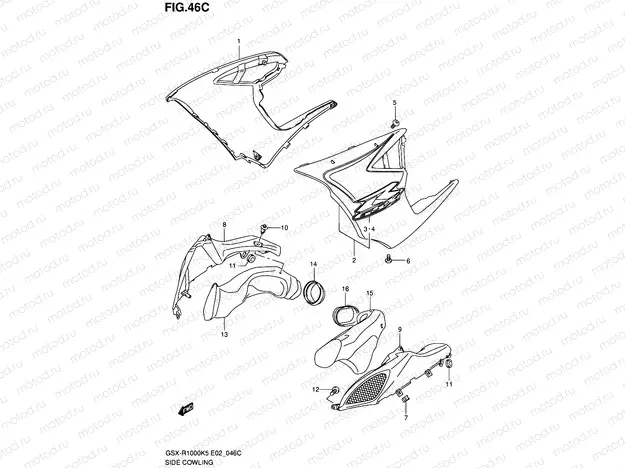 46C - SIDE COWLING (GSX-R1000U2K6 E19)