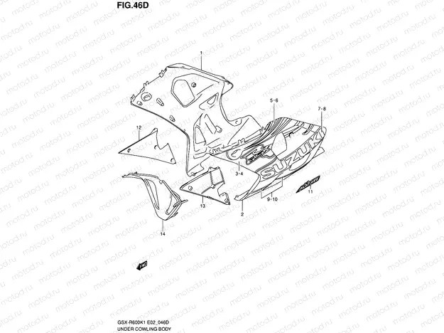 46D - UNDER COWLING (GSX-R600ZK3)