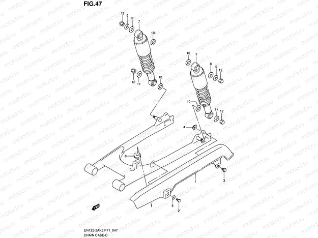 47 - CHAIN CASE (EN125-2AK3/-2AK7/-2AK8)