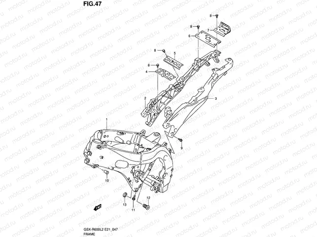 47 - FRAME (GSX-R600L2 E21)