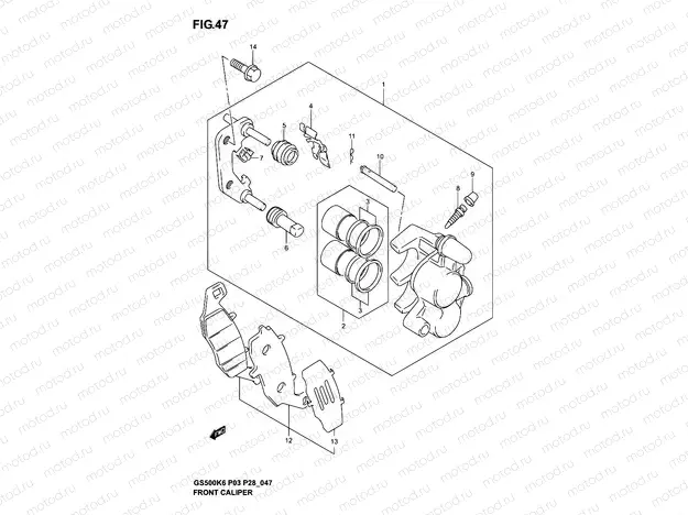 47 - FRONT CALIPER (MODEL K3)