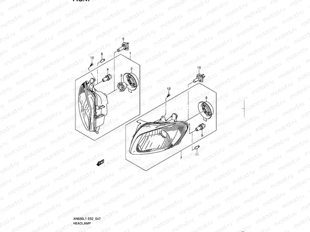 47 - HEADLAMP (AN650AL1 E02)