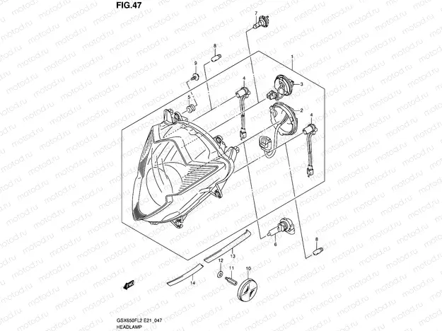 47 - HEADLAMP (GSX650FUL2 E24)