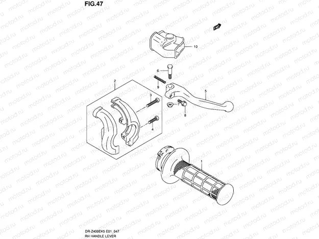 47 - RH HANDLE LEVER (WITH OUT E24)
