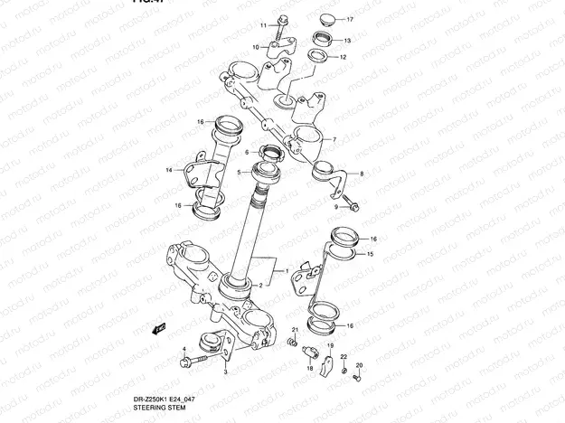 47 - STEERING STEM (MODEL K1/K2)