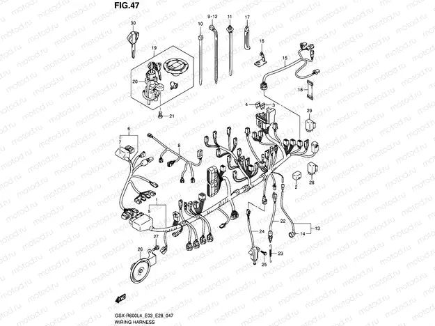 47 - WIRING HARNESS (GSX-R600L4 E03)