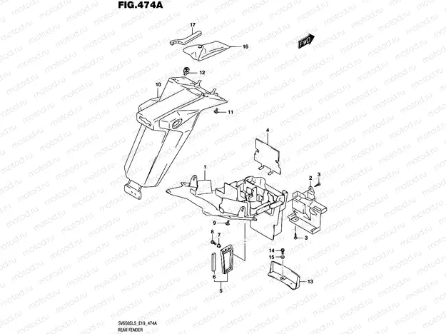 474A - REAR FENDER