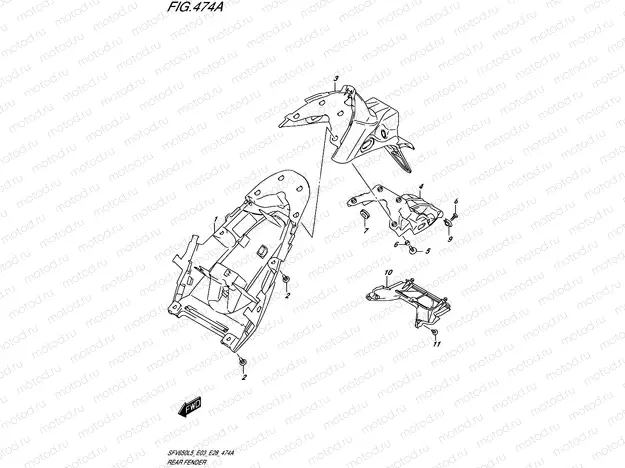 474A - REAR FENDER