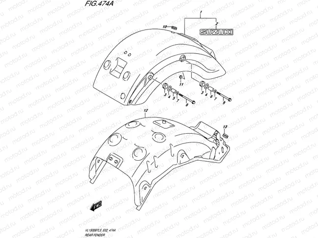 474A - REAR FENDER