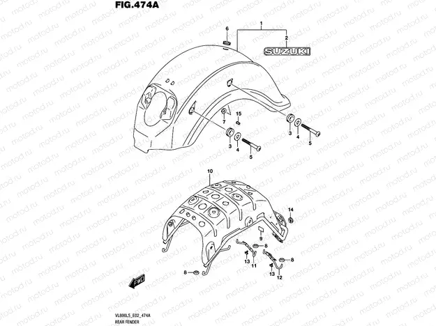 474A - REAR FENDER (VL800L5 E02)
