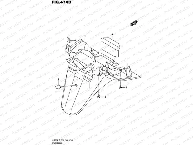 474B - REAR FENDER (UH200AL5 P33)