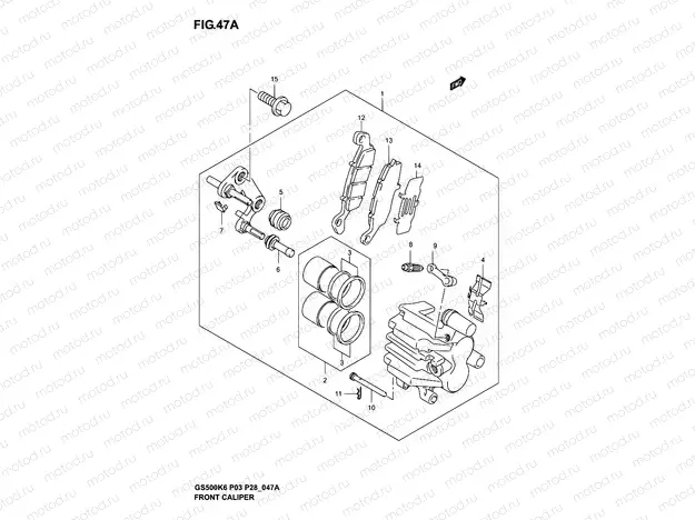 47A - FRONT CALIPER (MODEL K4/K5/K6)