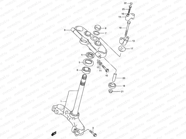 47A - STEERING STEM (GSF1200SAV/SAW/SAX/SAY)