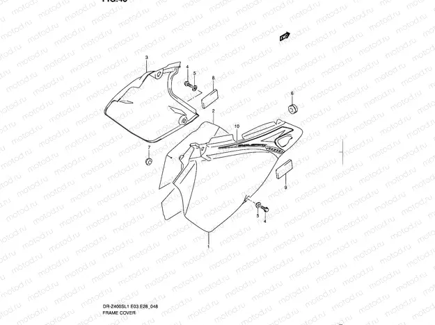 48 - FRAME COVER (DR-Z400SL1 E28)