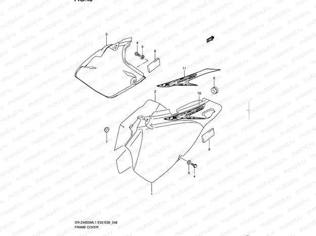 48 - FRAME COVER (DR-Z400SML1 E28)