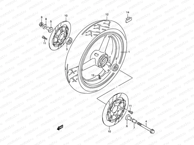 48 - FRONT WHEEL (MODEL W/X/Y/K1/K2)