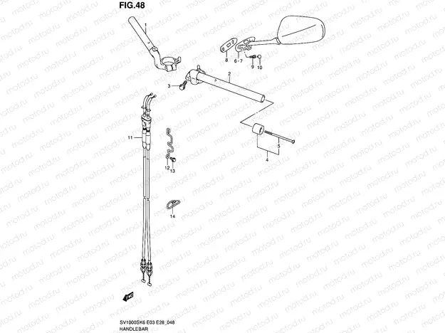 48 - HANDLEBAR (SV1000S)