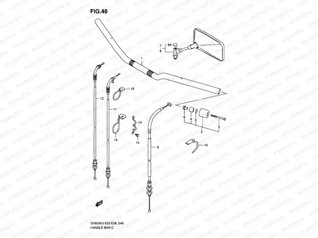 48 - HANDLEBAR (WITHOUT COWLING)