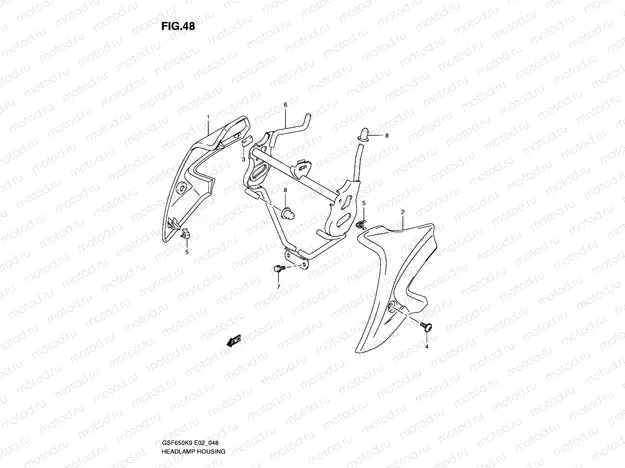 48 - HEADLAMP COVER (WITHOUT COWLING)
