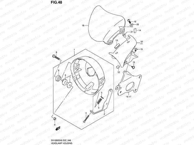 48 - HEADLAMP HOUSING (SV1000)